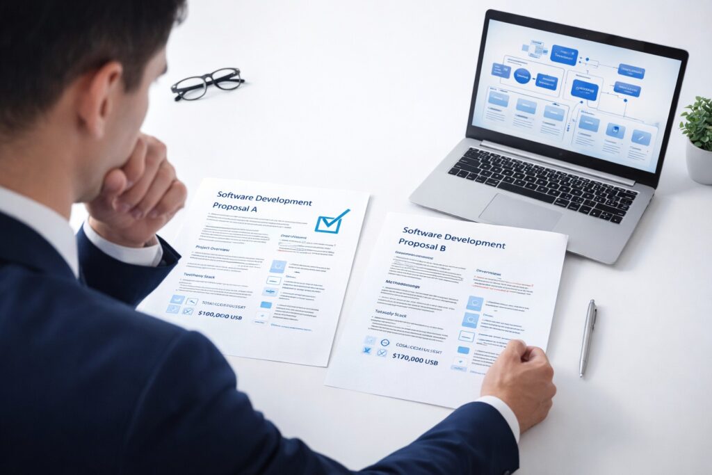 Evaluación de propuestas de una empresa de desarrollo de software en Perú antes de contratar